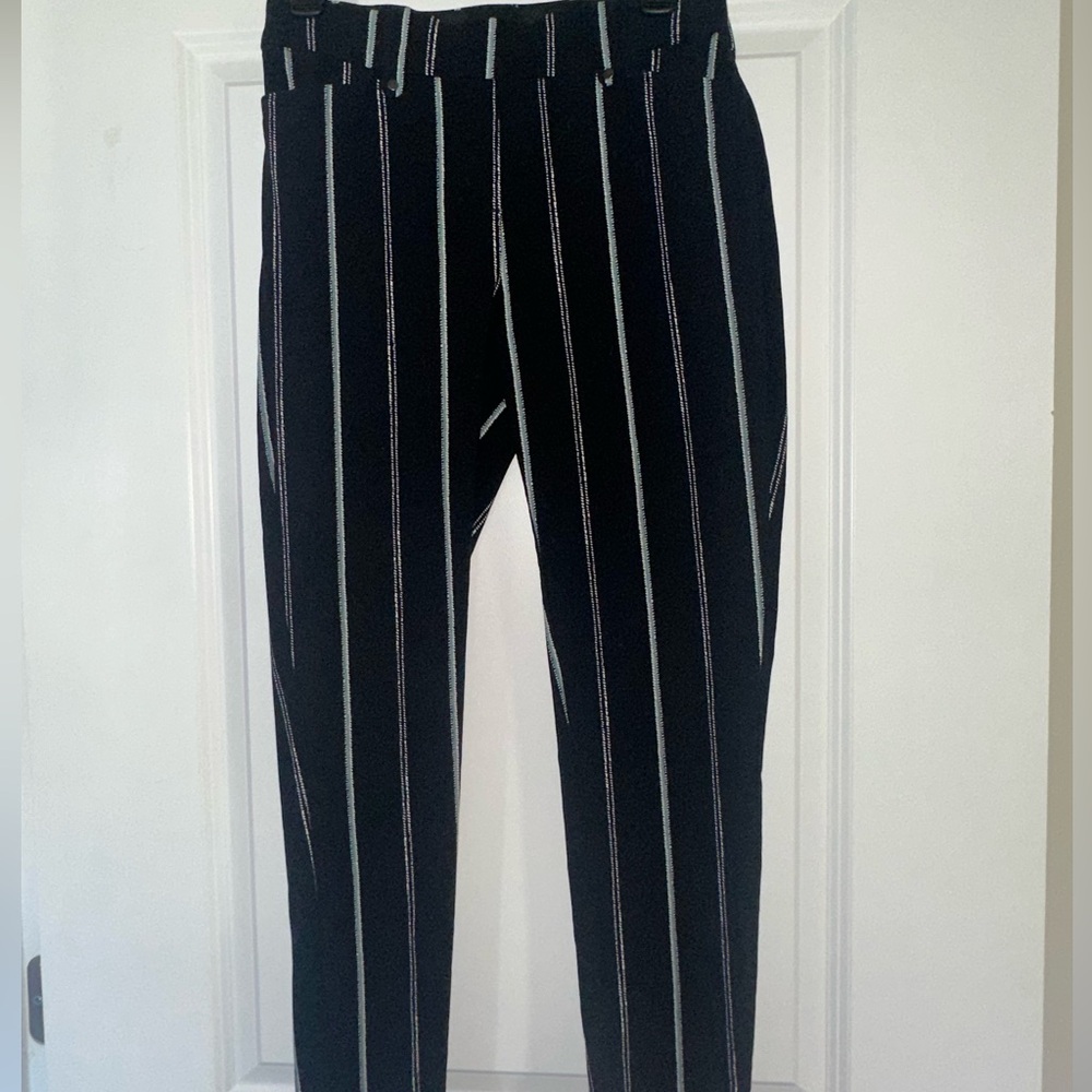 Maurice’s Ankle Pull-On Skinny Dress Pants, Mid-Rise, Size S regular, Pinstripe